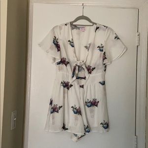 White floral romper